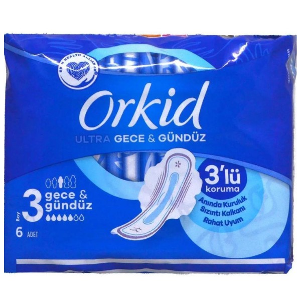 Orkid Marka: Ultra Hijyenik Ped Gece & Gündüz Tekli Paket 6 Ped