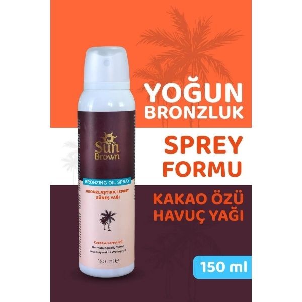 Sun Brown Bronzlaştırıcı Sprey Güneş Yağı 150 Ml