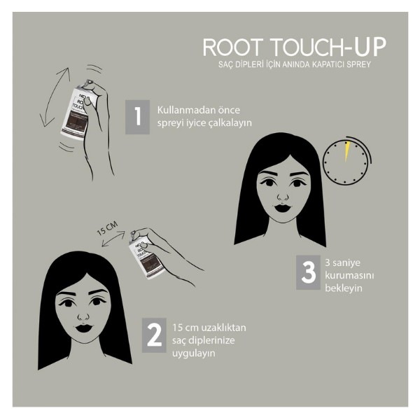 Neva Root Touch-Up Saç Dipleri İçin Anında Kapatıcı Sprey- Küllü Kumral 75ml