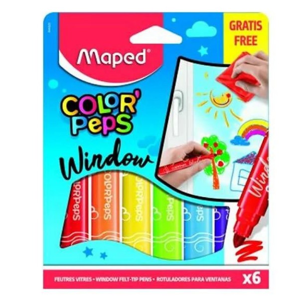 Maped 844820 Color Peps 6 lı Cam Boyası Keçeli Kalemi