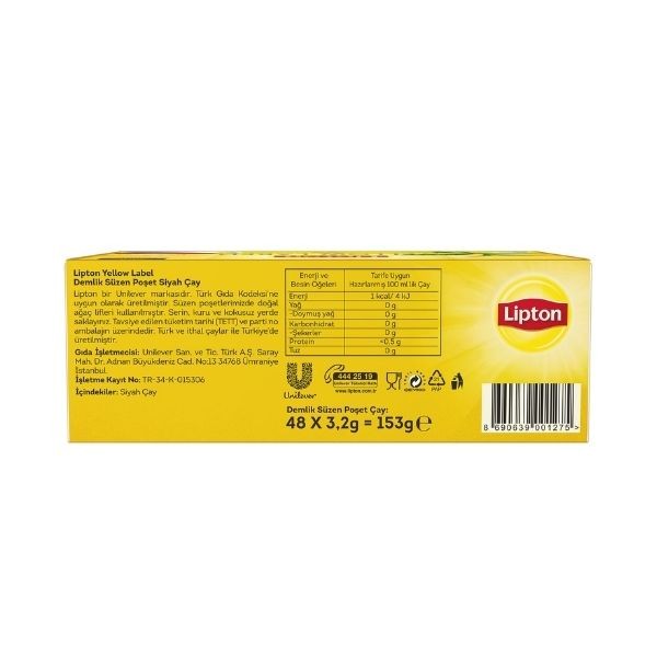 Lipton Demlik Poşet Çay Yellow Label 48'li 153 Gr