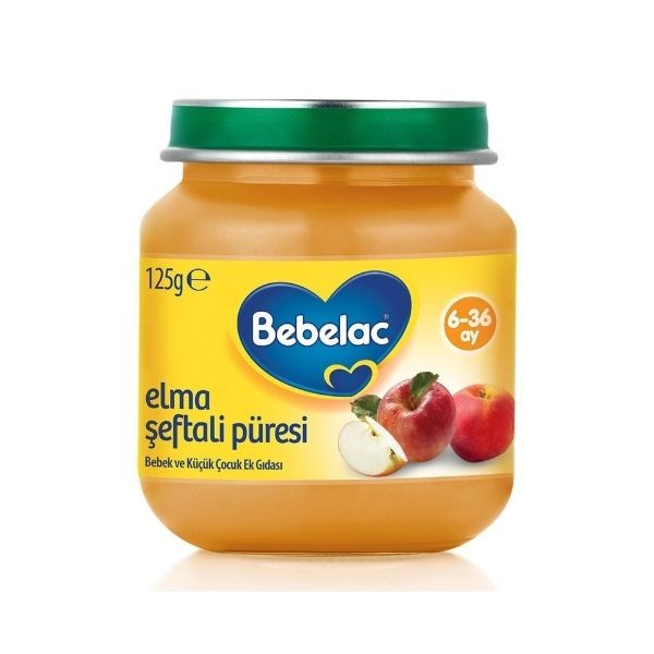 Bebelac Elma Şeftali Püresi Kavanoz 6+ Ay 125 Gr