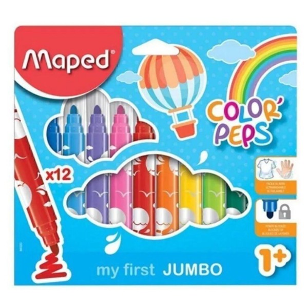 Maped Color Peps Jumbo Keçeli Kalem 12 Renk