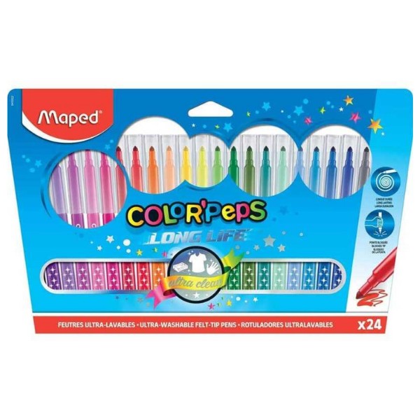 Maped Color'Peps Long Life Yıkanabilir Keçeli Kalem 24'lü