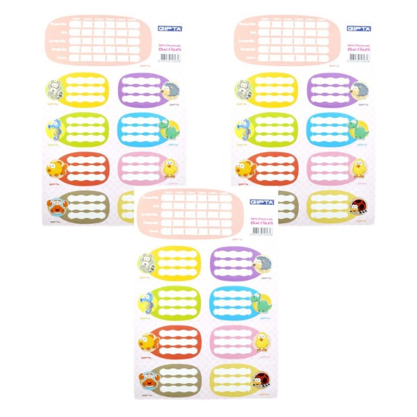 Gıpta Girls Desenli 16x24 Ders Programlı Okul Etiketi 3 Yaprak