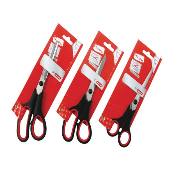 Ticon 407 7'' Plastik Saplı Büro Makası Siyah-Kırmızı 105612