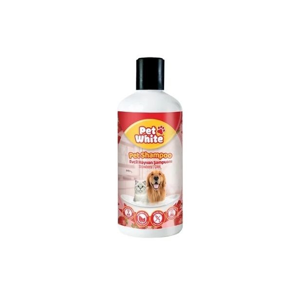 Pet White Kedi Köpek Evcil Hayvan Şampuanı Çilek Kokulu 500 Ml