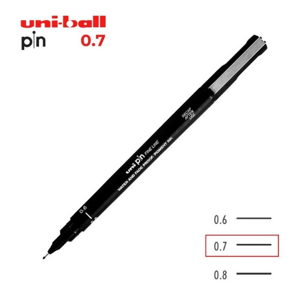 Uni Pin 200 Teknik Çizim Kalemi Siyah 0.7mm