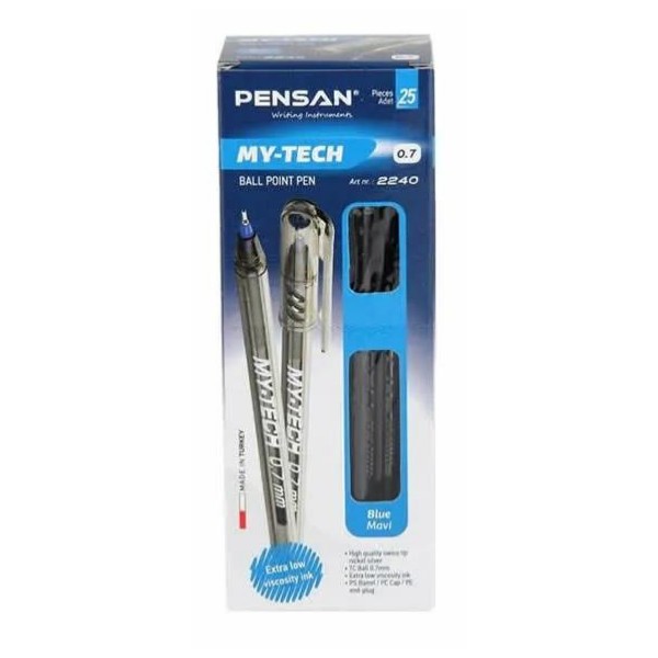 Pensan My-Tech 25 li 0,7 mm Mavi Tükenmez Kalem