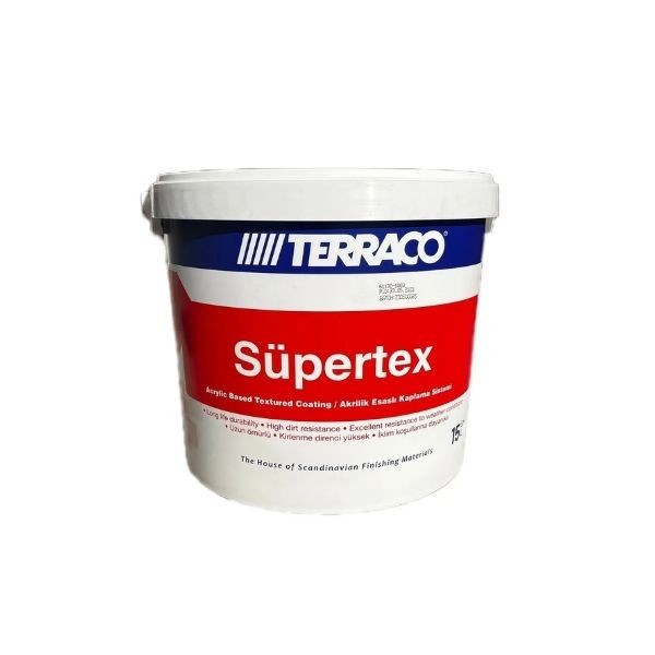 Terraco Süpertex Akrilik Esaslı Silikonlu Parlak Dış Cephe Boyası 15 Lt