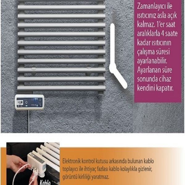 İvigo EHR5015B350P 350W Elektrikli Profesyonel Havlupan Isıtıcı Radyatör 15 Dilim