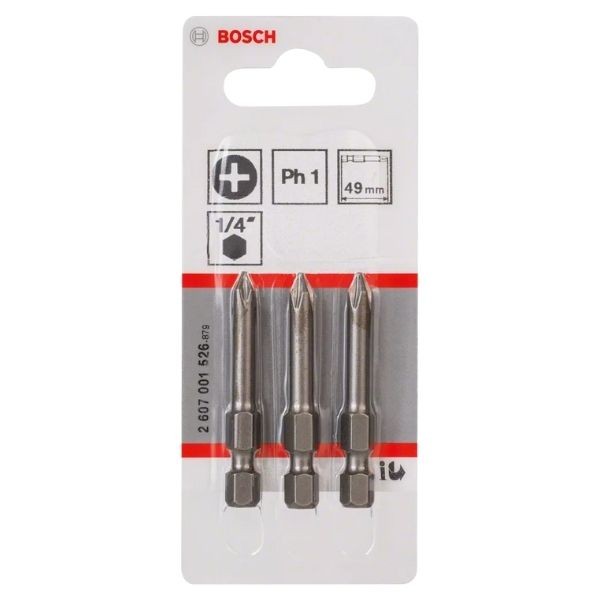 Bosch 2607001526 Extra Sert 3 lü Bits Vidalama Ucu PH1-49mm