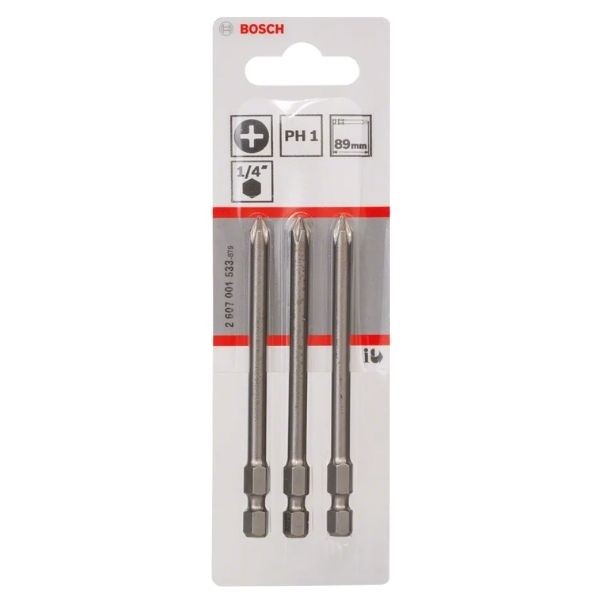 Bosch 2607001533 Extra Sert 3 lü Bits Vidalama Ucu PH1-89mm