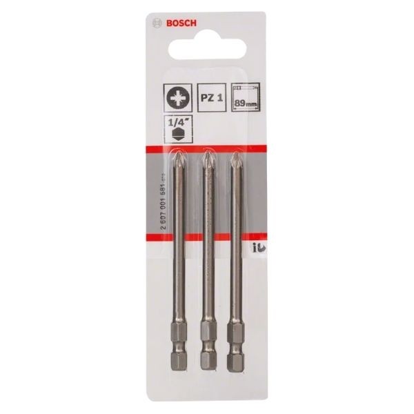 Bosch 2607001581 Extra Sert 3 lü Bits Vidalama Ucu PZ1-89mm