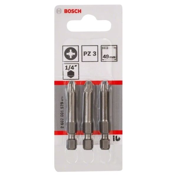 Bosch 2607001579 Extra Sert 3 lü Bits Vidalama Ucu PZ3-49mm