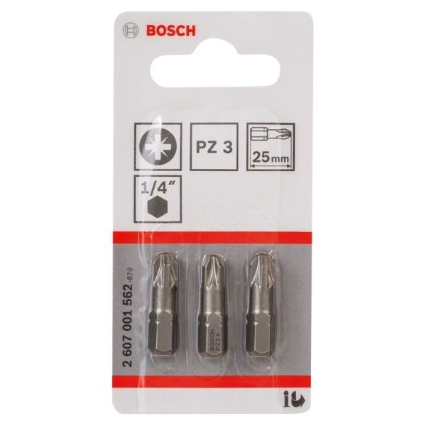 Bosch 2607001562 Extra Sert 3 lü Bits Vidalama Ucu PZ3-25mm