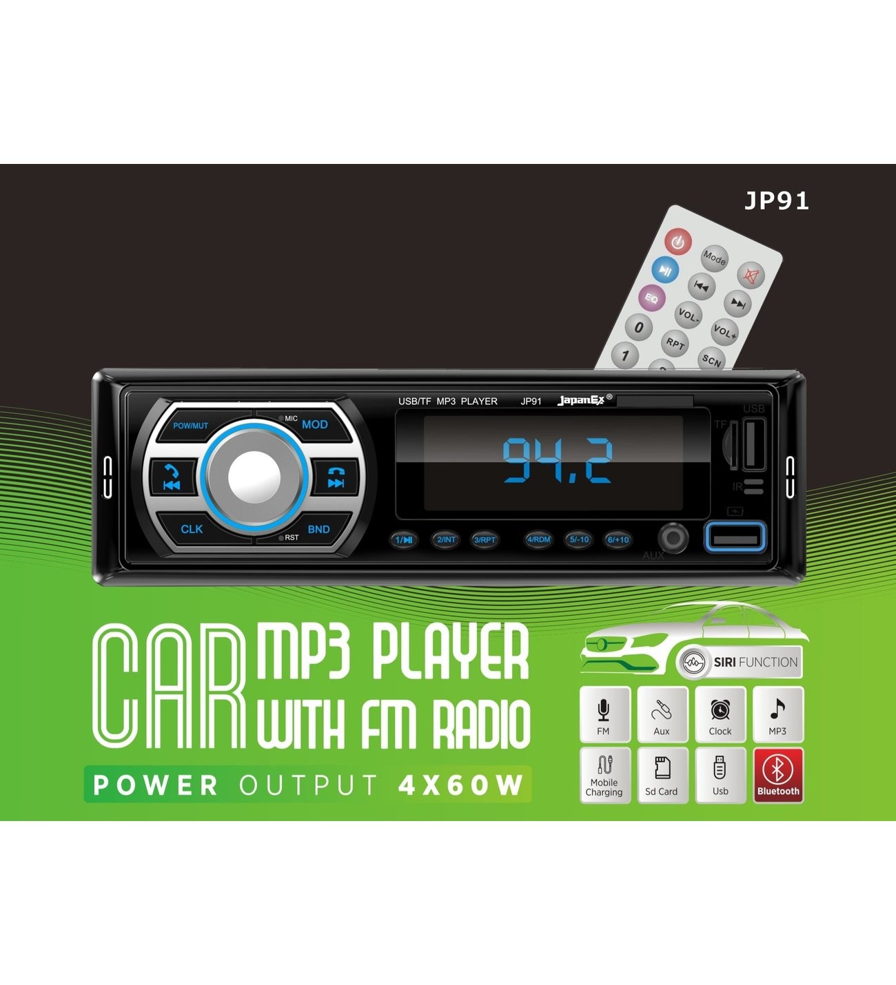 JAPANEX Bluetooth Oto TeyP ÇİFT USB BT-CARD-USB 4*50 SES ÇIKIŞI
