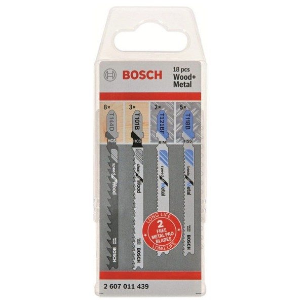 Bosch 2607011439 Dekupaj Testeresi Seti Metal ve Ahşap 16+2