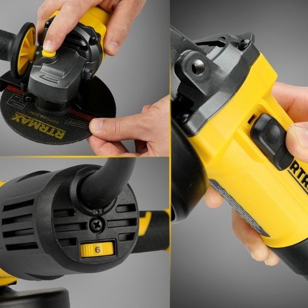 Rtrmax RTM1080 Avuç Taşlama Makinesi 115mm 750w Devir Ayarlı