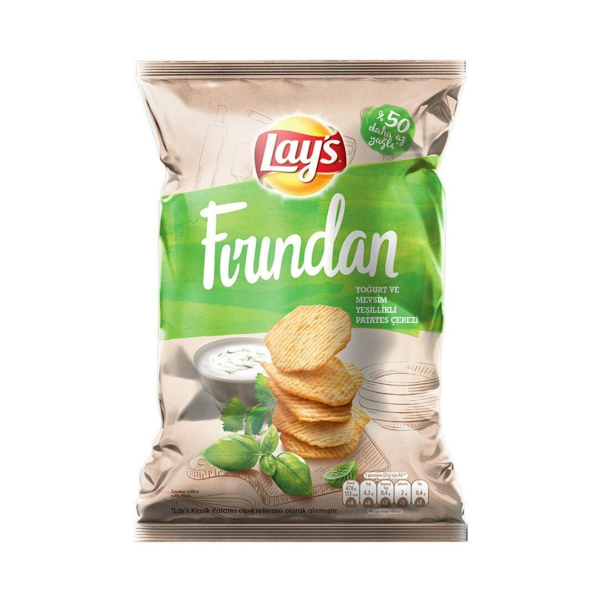 Lays Fırından Yoğurt ve Mevsim Yeşillikli Patates Cipsi 134gr