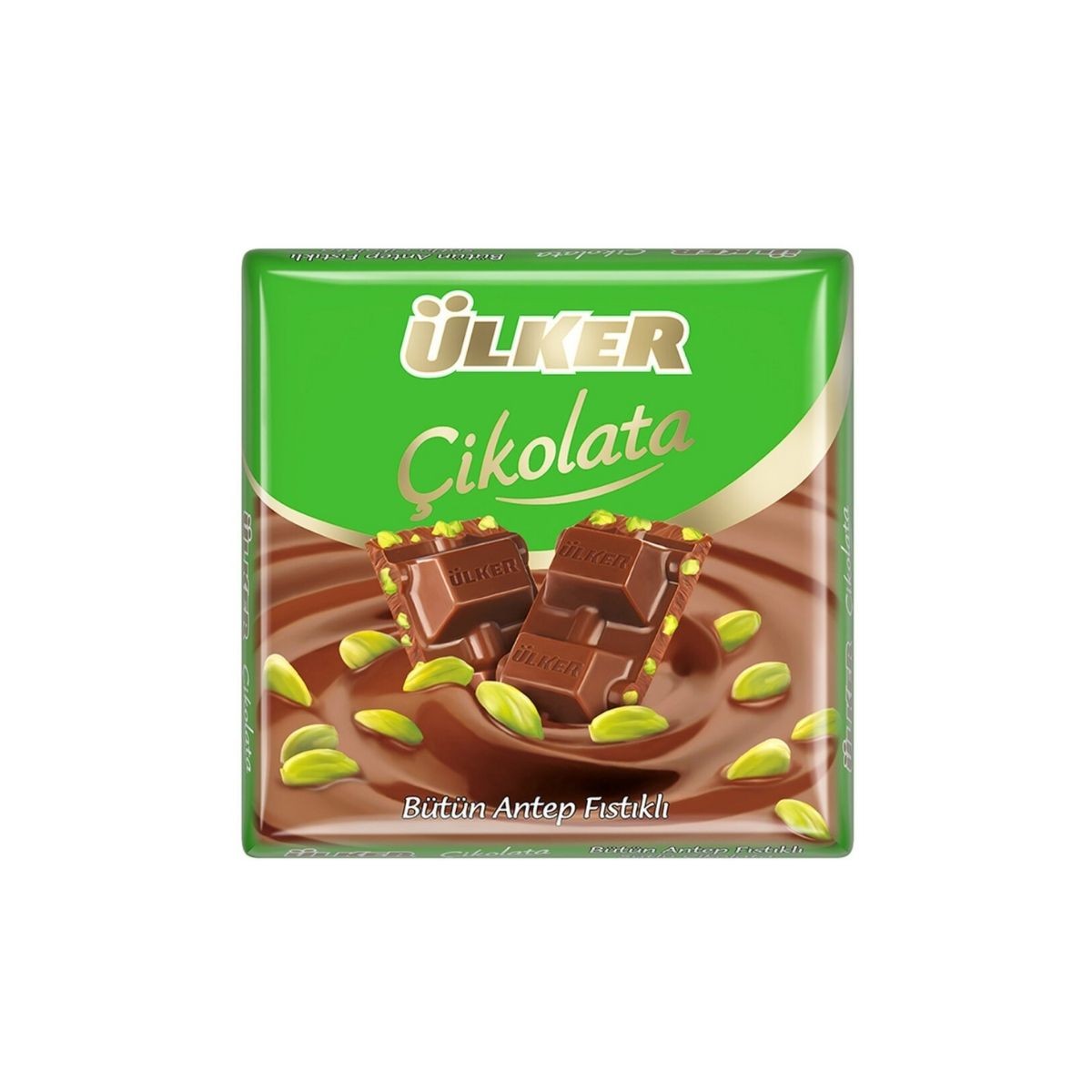 Ülker Bütün Antep Fıstıklı Sütlü Kare Çikolata 65 Gr