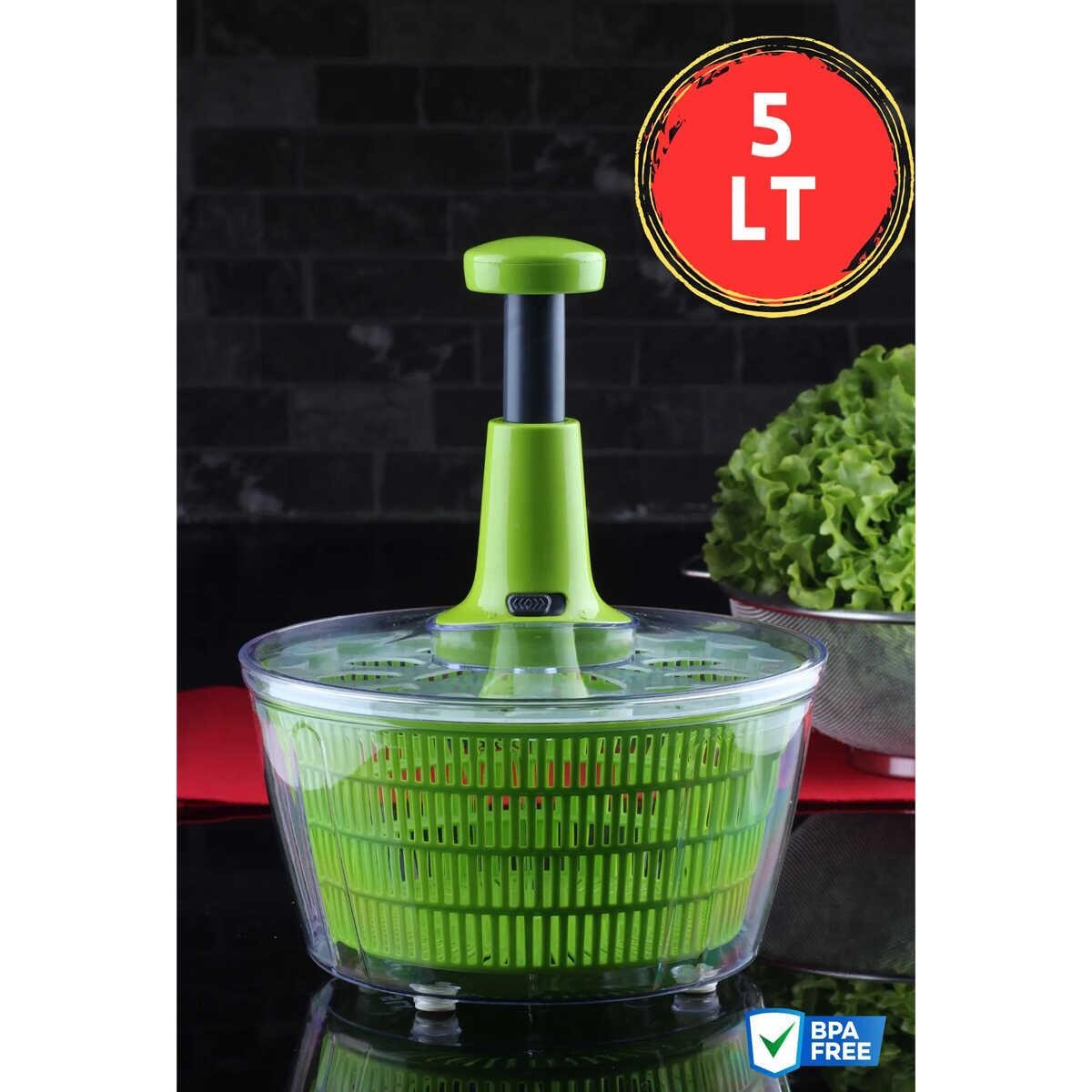 Arow Sebze Kurutucu Süzgeç Yeşil Şeffaf