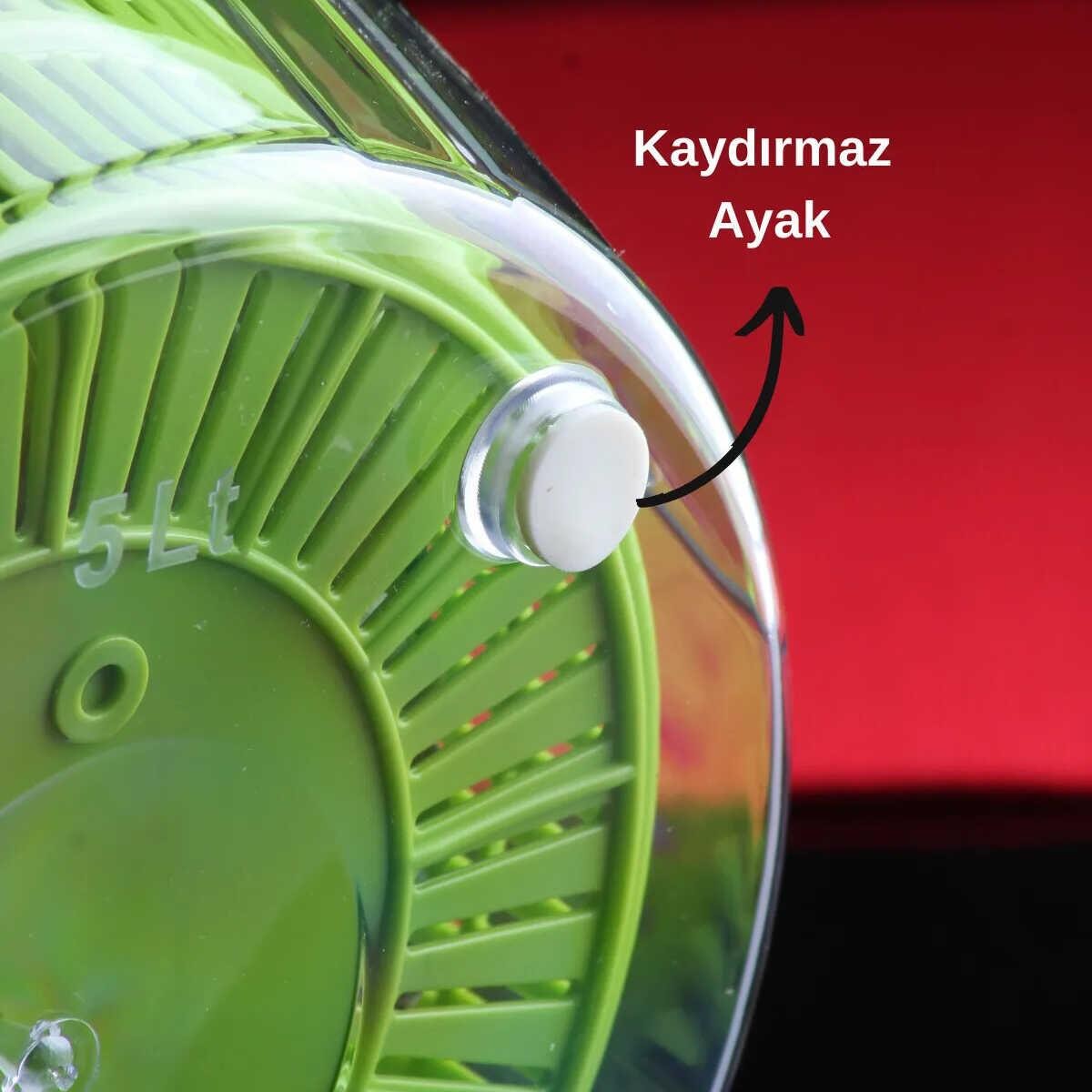 Arow Sebze Kurutucu Süzgeç Yeşil Şeffaf