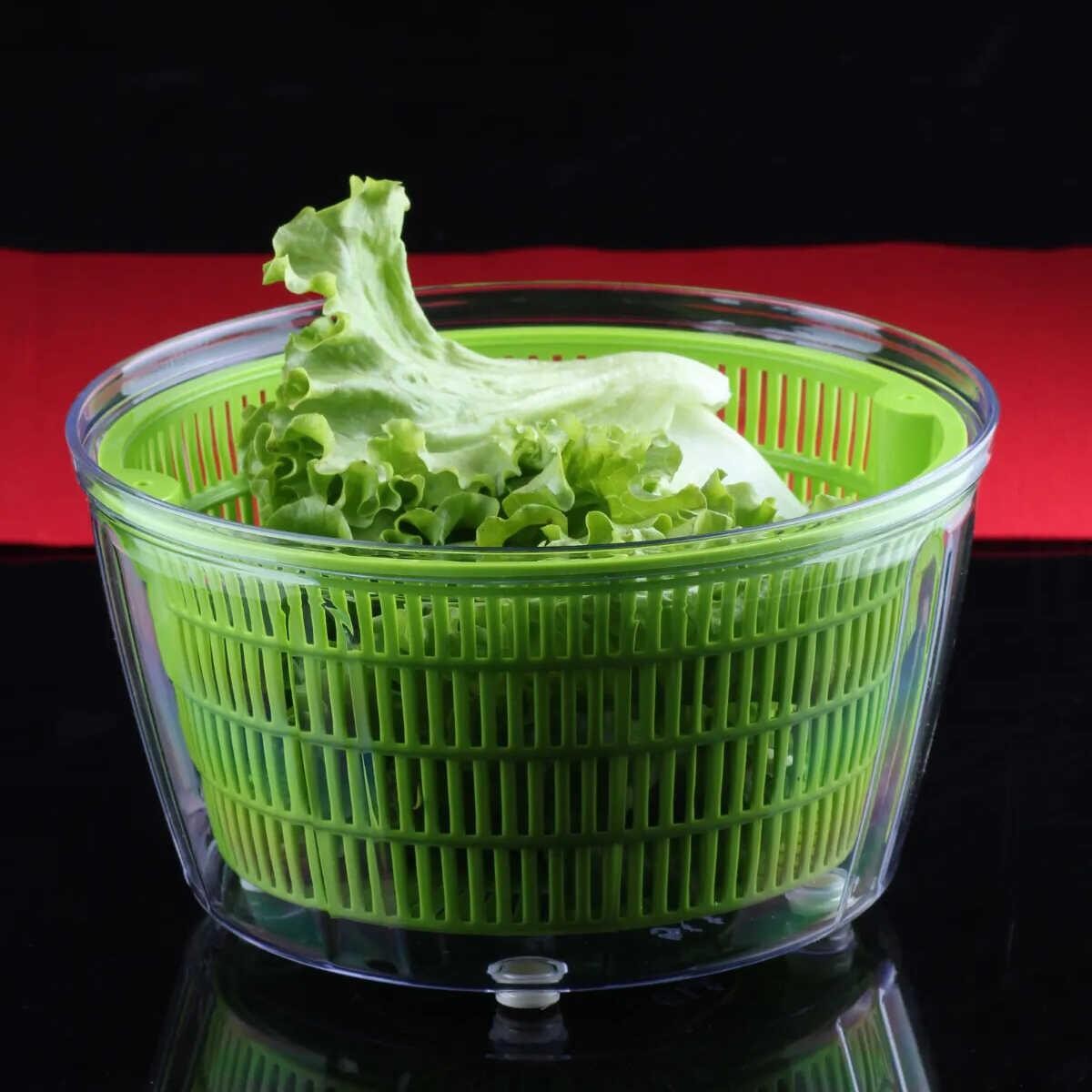 Arow Sebze Kurutucu Süzgeç Yeşil Şeffaf