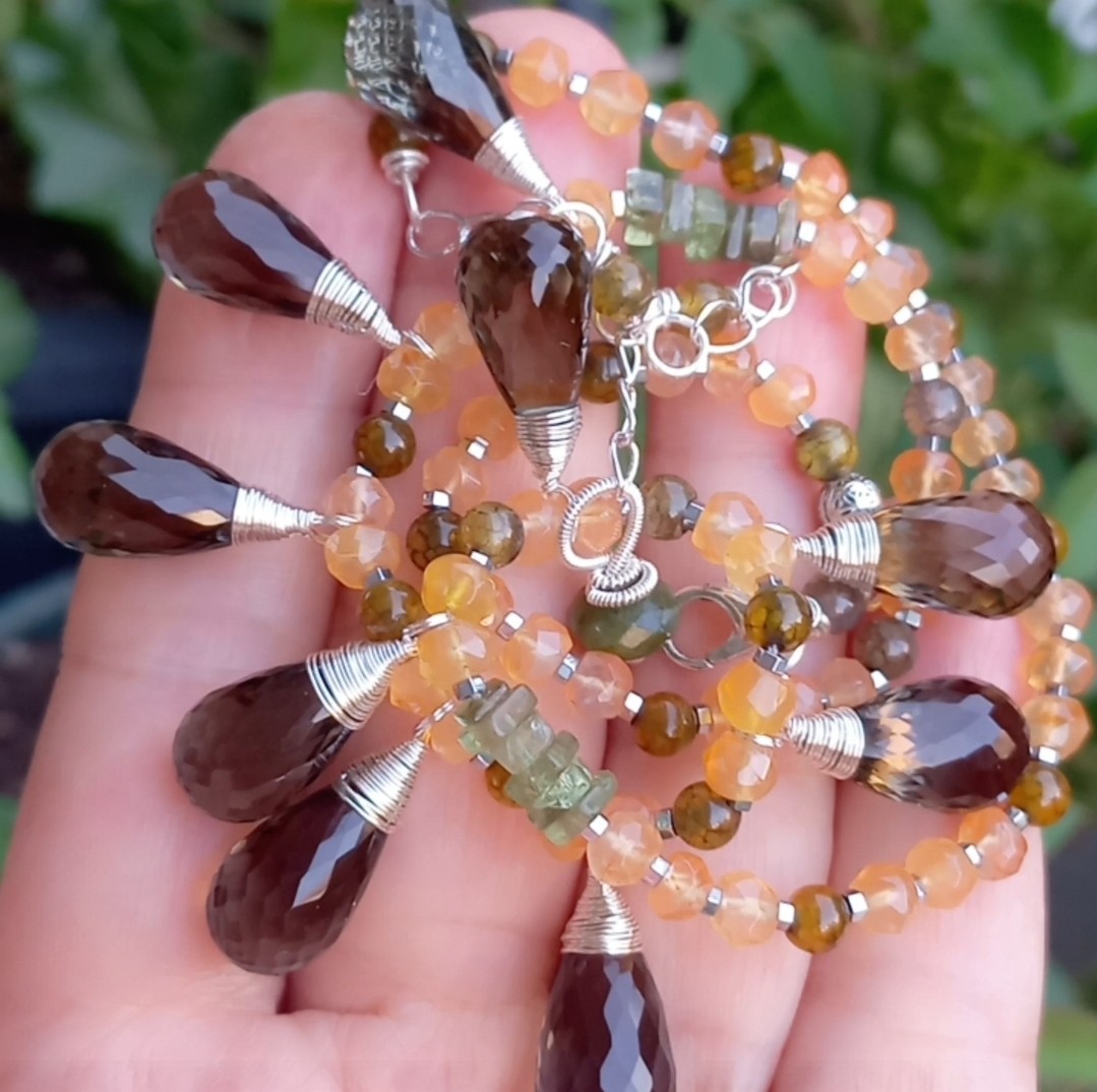 Sibelce 1919 Dumanlı Kuvars El Yapımı Kolye