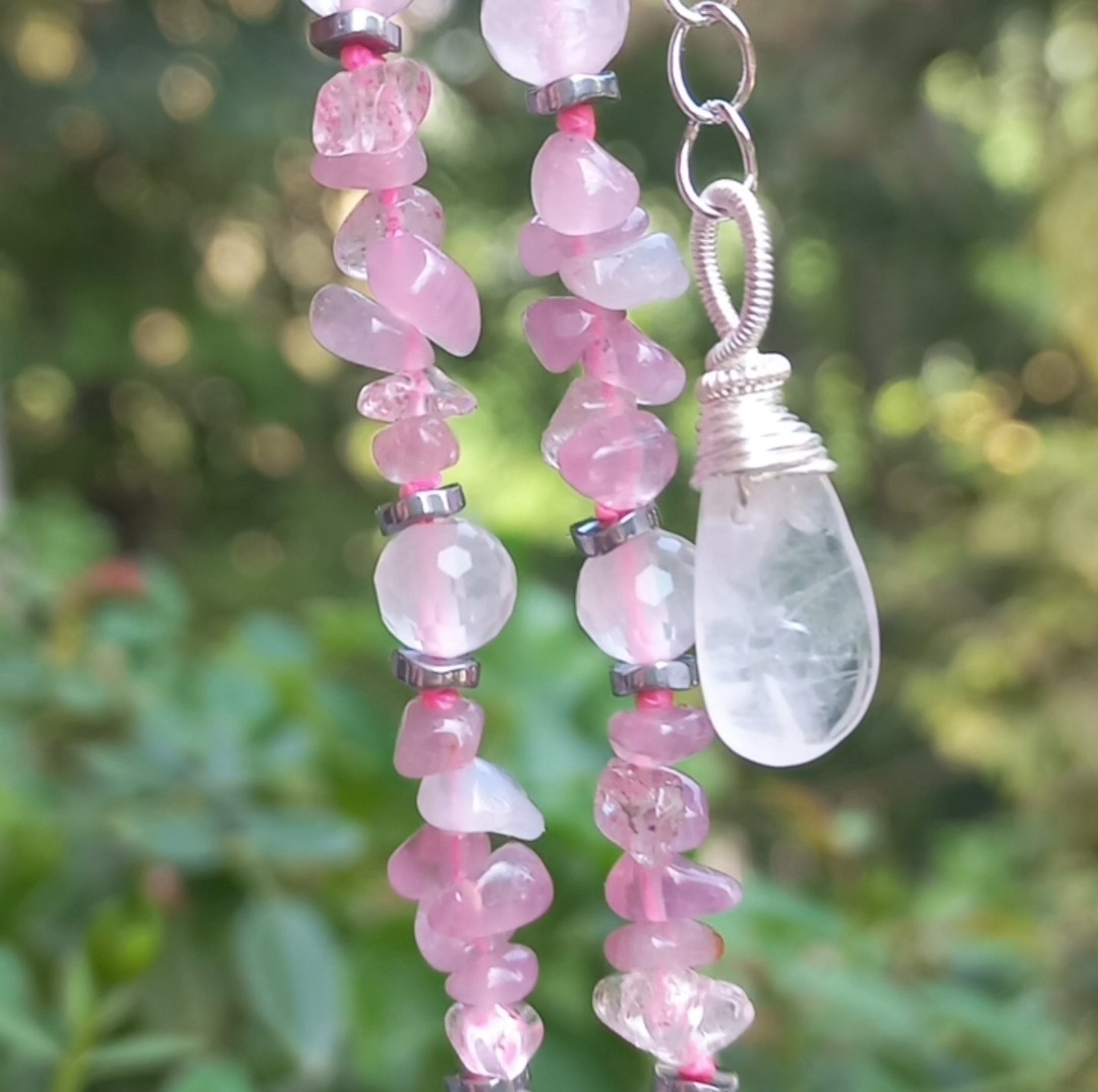 Sibelce 1918 Pembe Kalsedon El Yapımı Kolye