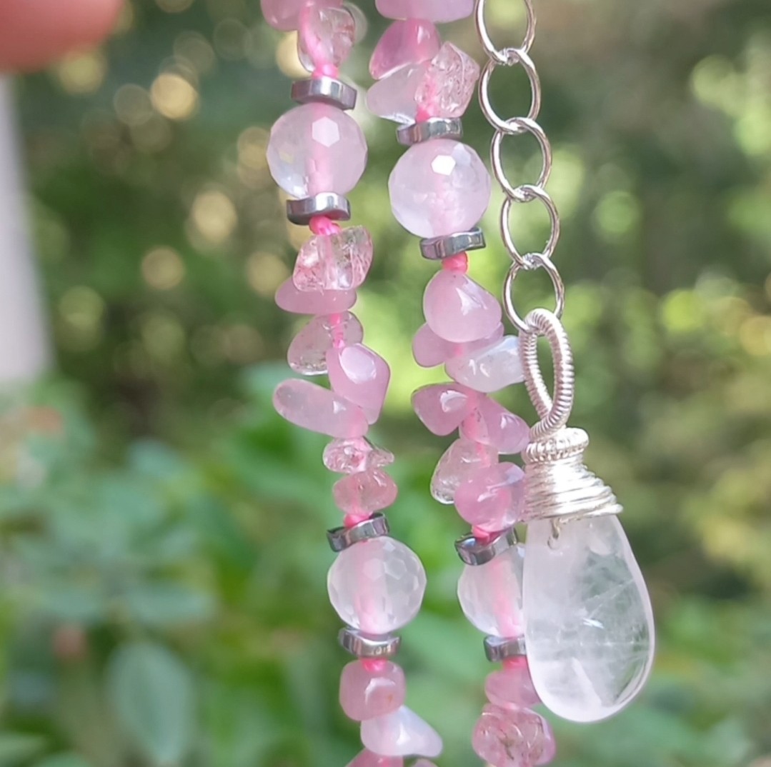 Sibelce 1918 Pembe Kalsedon El Yapımı Kolye