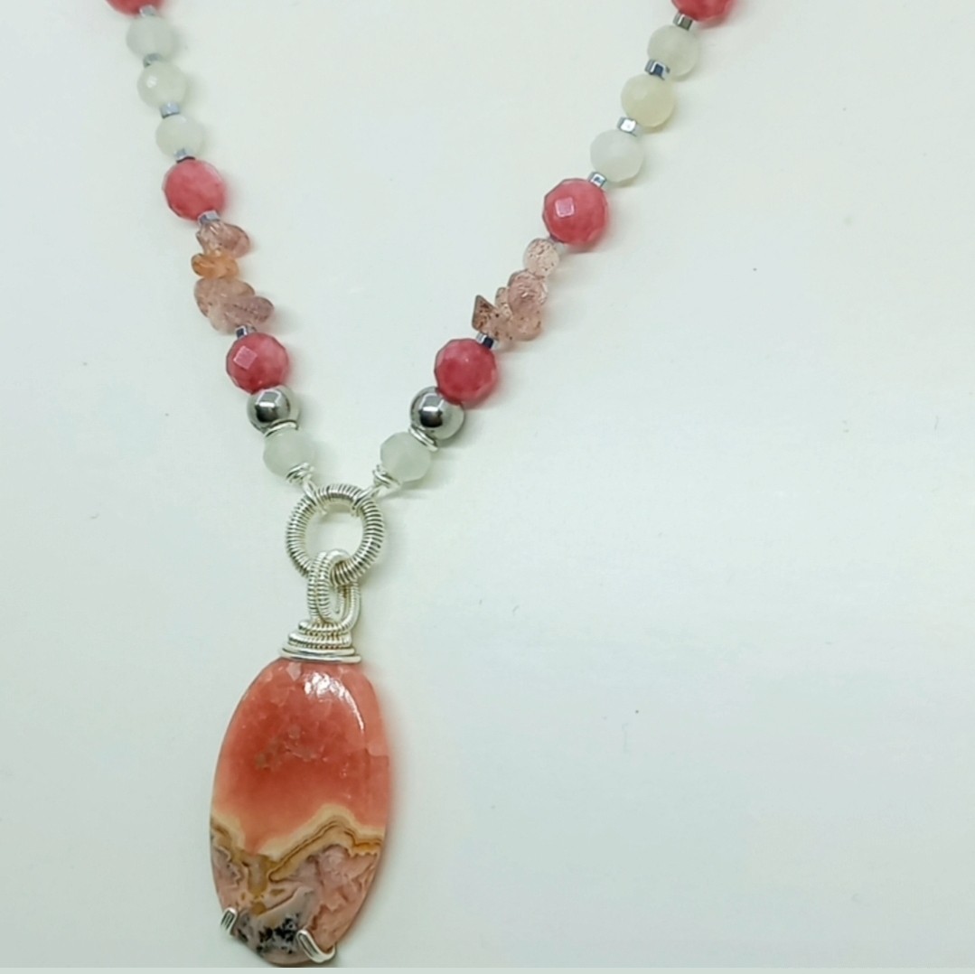 Sibelce 1911 Rodokrozit El Yapımı Kolye