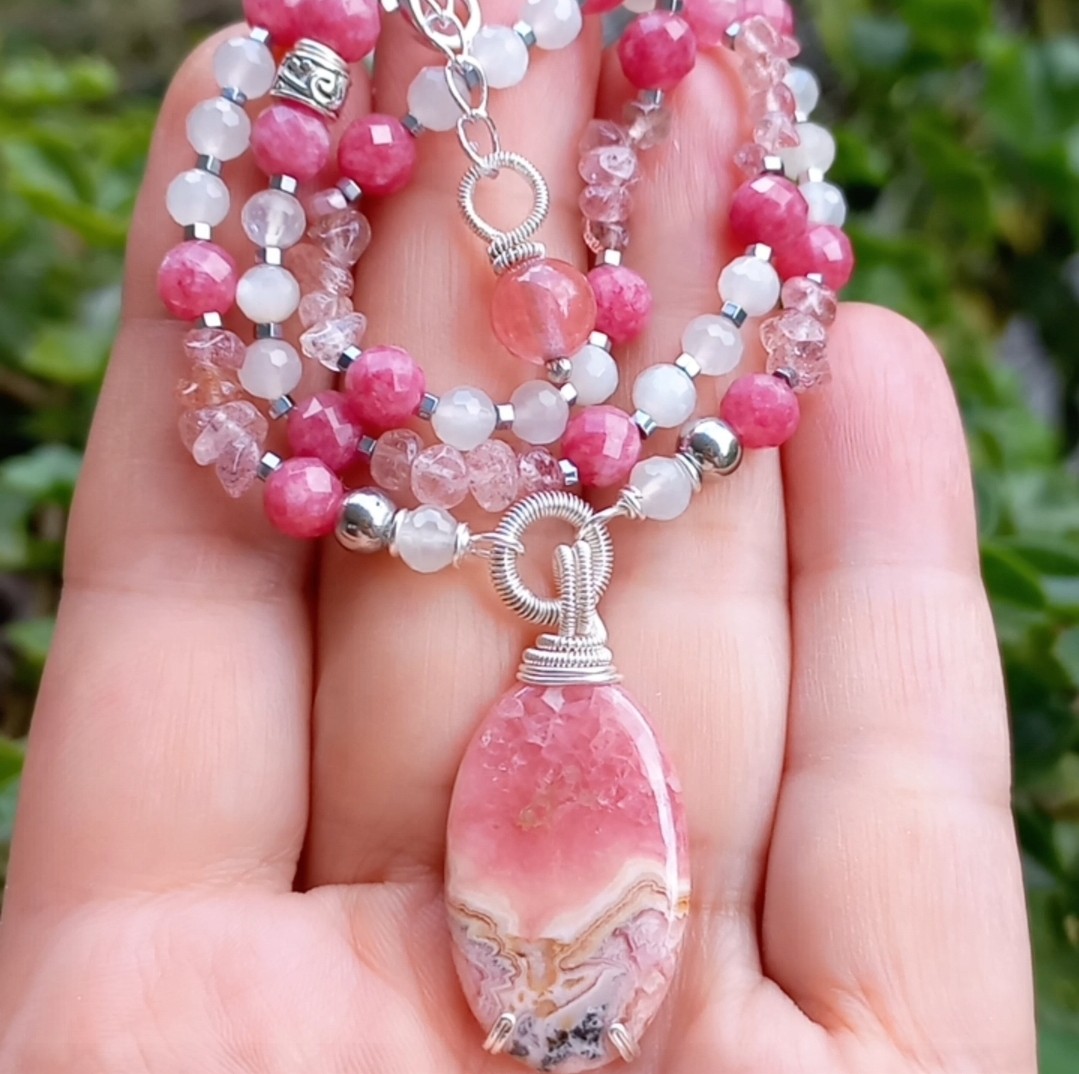 Sibelce 1911 Rodokrozit El Yapımı Kolye