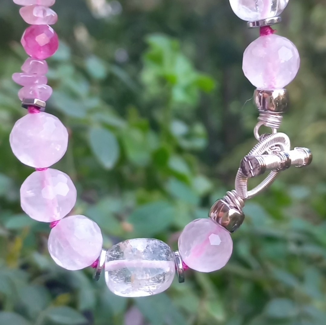 Sibelce 1900 Pembe Kuvars El Yapımı Kolye