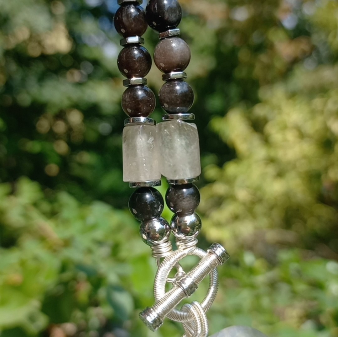 Sibelce 1899 Kalp Akik gümüş Obsidyen El Yapımı Kolye