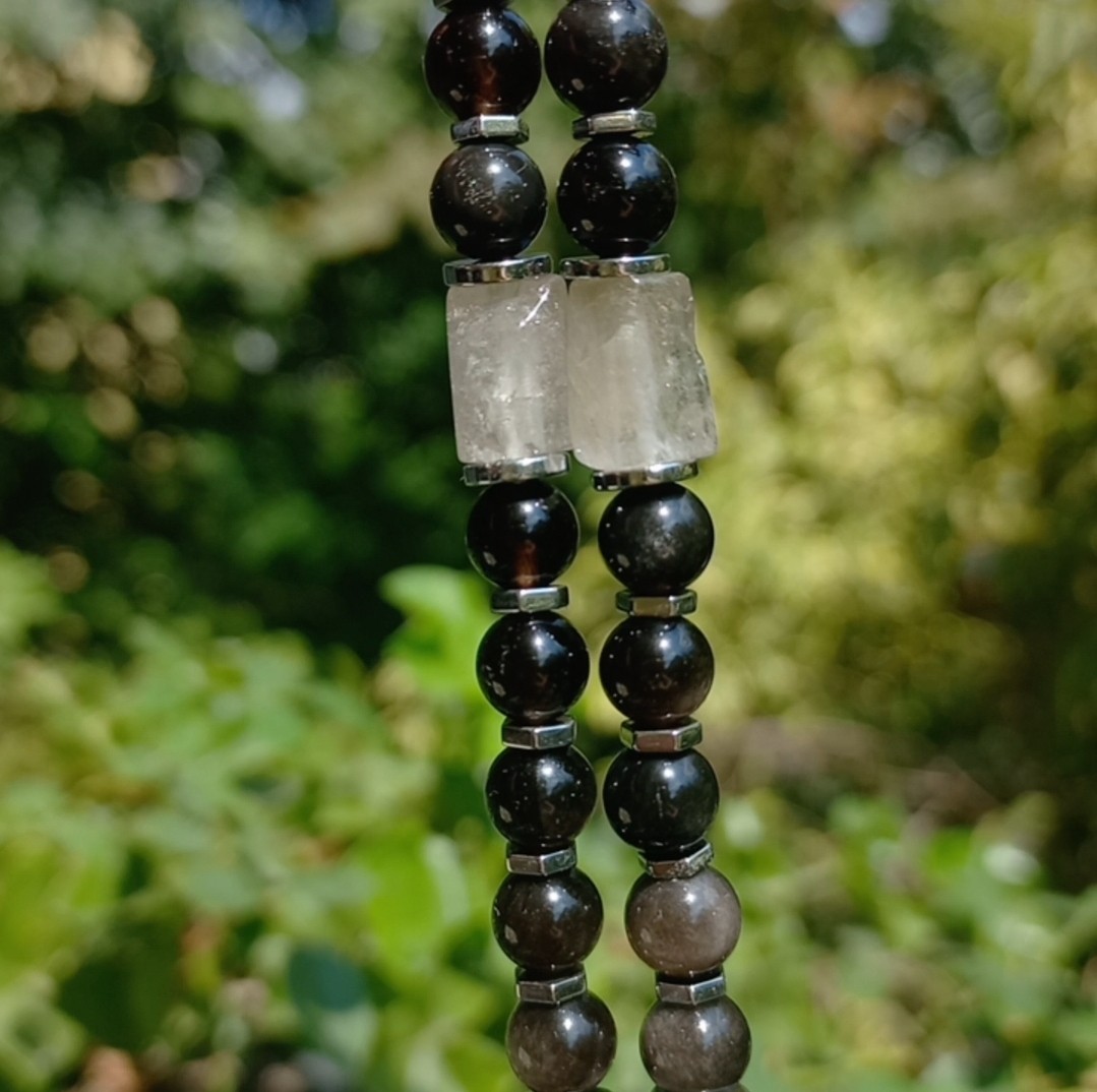 Sibelce 1899 Kalp Akik gümüş Obsidyen El Yapımı Kolye