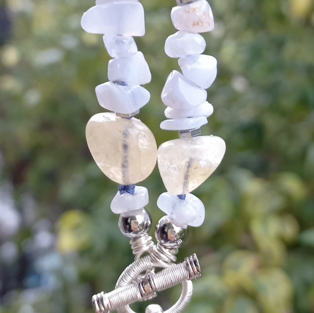 Sibelce 2088 Çubuk Akik dantel Akik Florit Sitrin El Yapımı Kolye