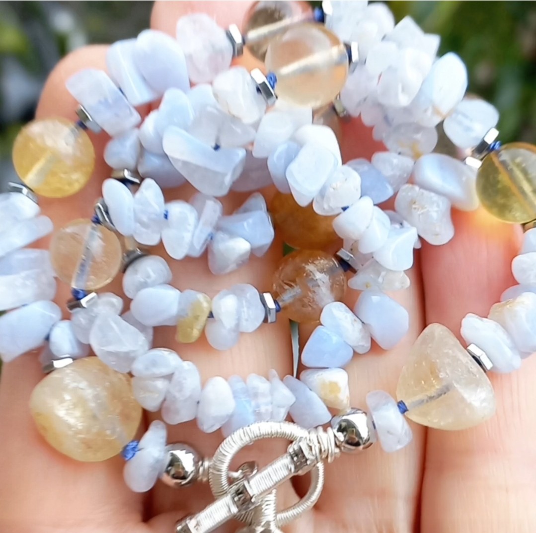 Sibelce 2088 Çubuk Akik dantel Akik Florit Sitrin El Yapımı Kolye