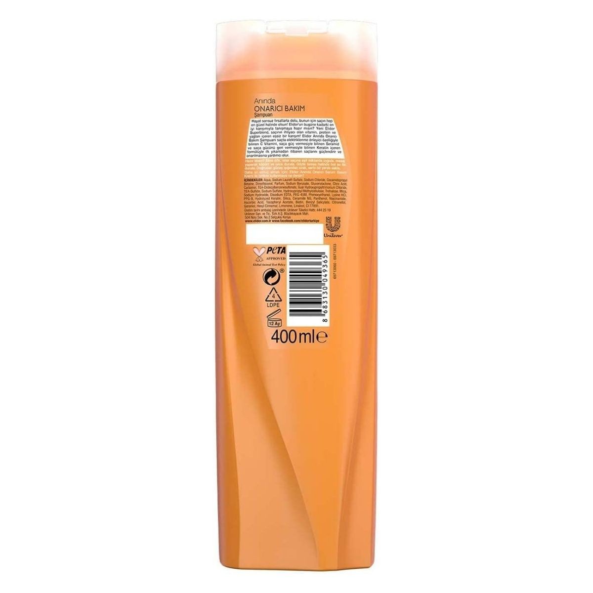 Elidor Superblend Saç Bakım Şampuanı Anında Onarıcı Bakım C Vitamini Keratin Seramid 400 ml