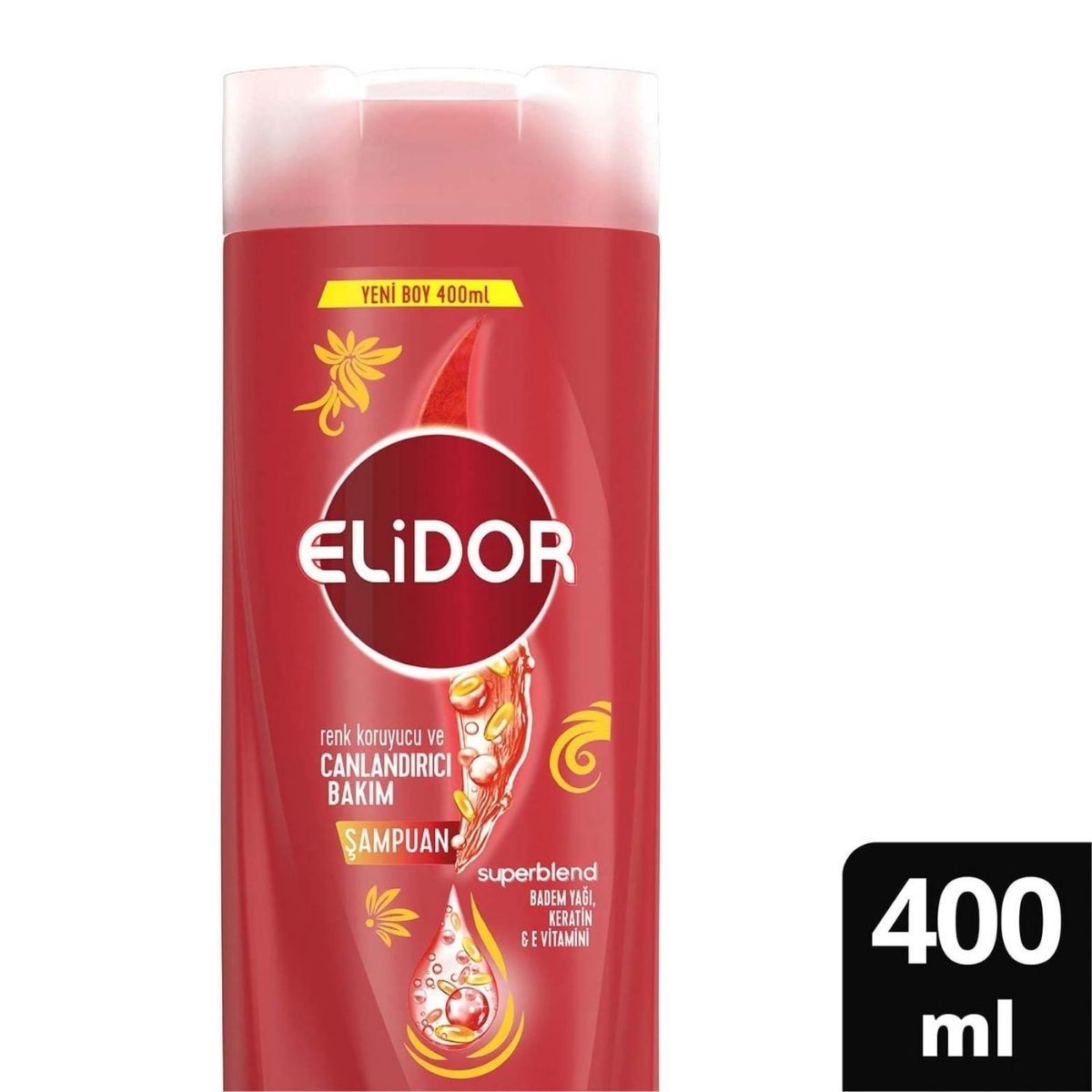 Elidor Superblend Saç Bakım Şampuanı Renk Koruyucu ve Canlandırıcı Bakım Badem Yağı Keratin E Vitamini 400 ml