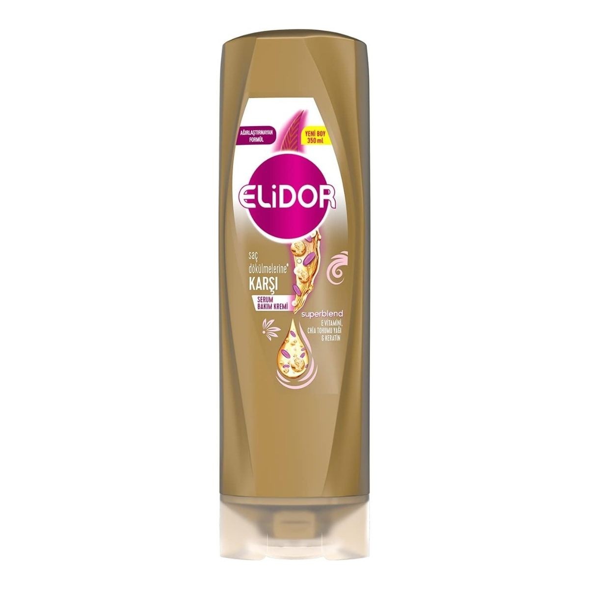 Elidor Superblend Serum Saç Bakım Kremi Saç Dökülmelerine Karşı E Vitamini Chia Tohumu Yağı Keratin 350 ml