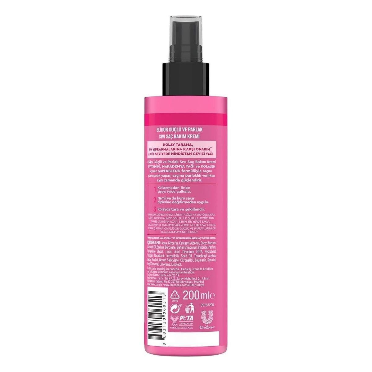 Elidor Superblend Sıvı Saç Bakım Kremi Güçlü ve Parlak Pürüzsüzleştirici ve Canlandırıcı Bakım 200 ml