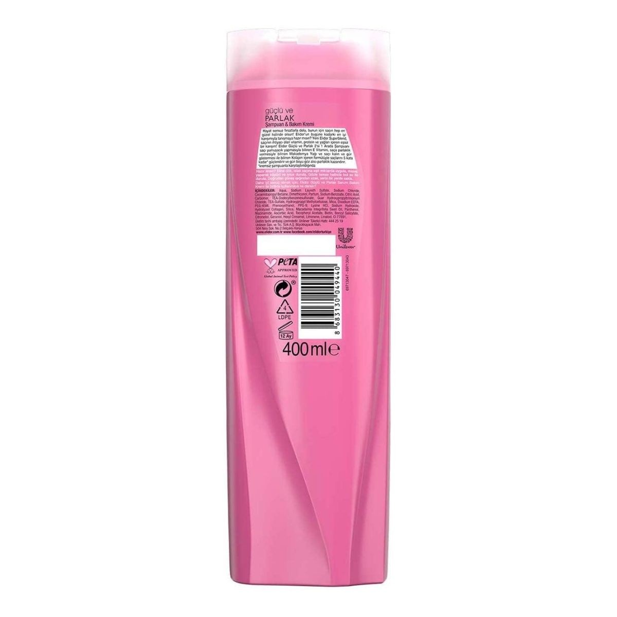 Elidor Superblend Şampuan ve Bakım Kremi Güçlü ve Parlak 2'si 1 Arada E Vitamini Makademya Yağı Kolajen 400 ml