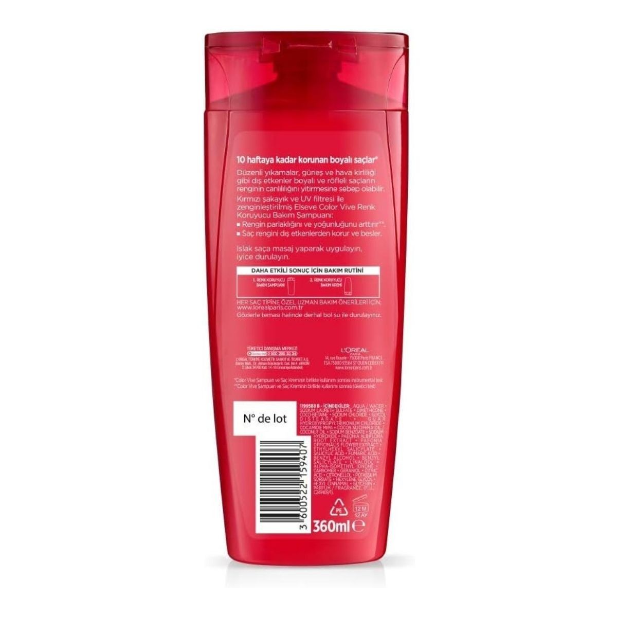 L’Oréal Paris Elseve Colorvive Renk Koruyucu Bakım Şampuanı 360 ml