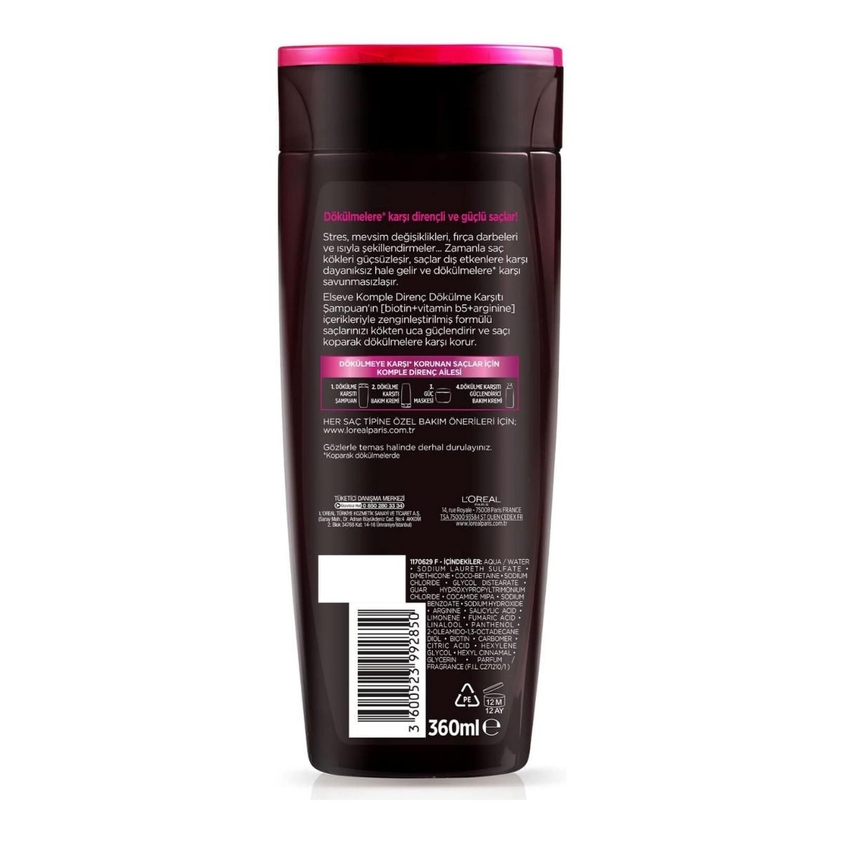 L’Oréal Paris Elseve Arginine Direnç Dökülme Karşıtı Şampuan 360 ml