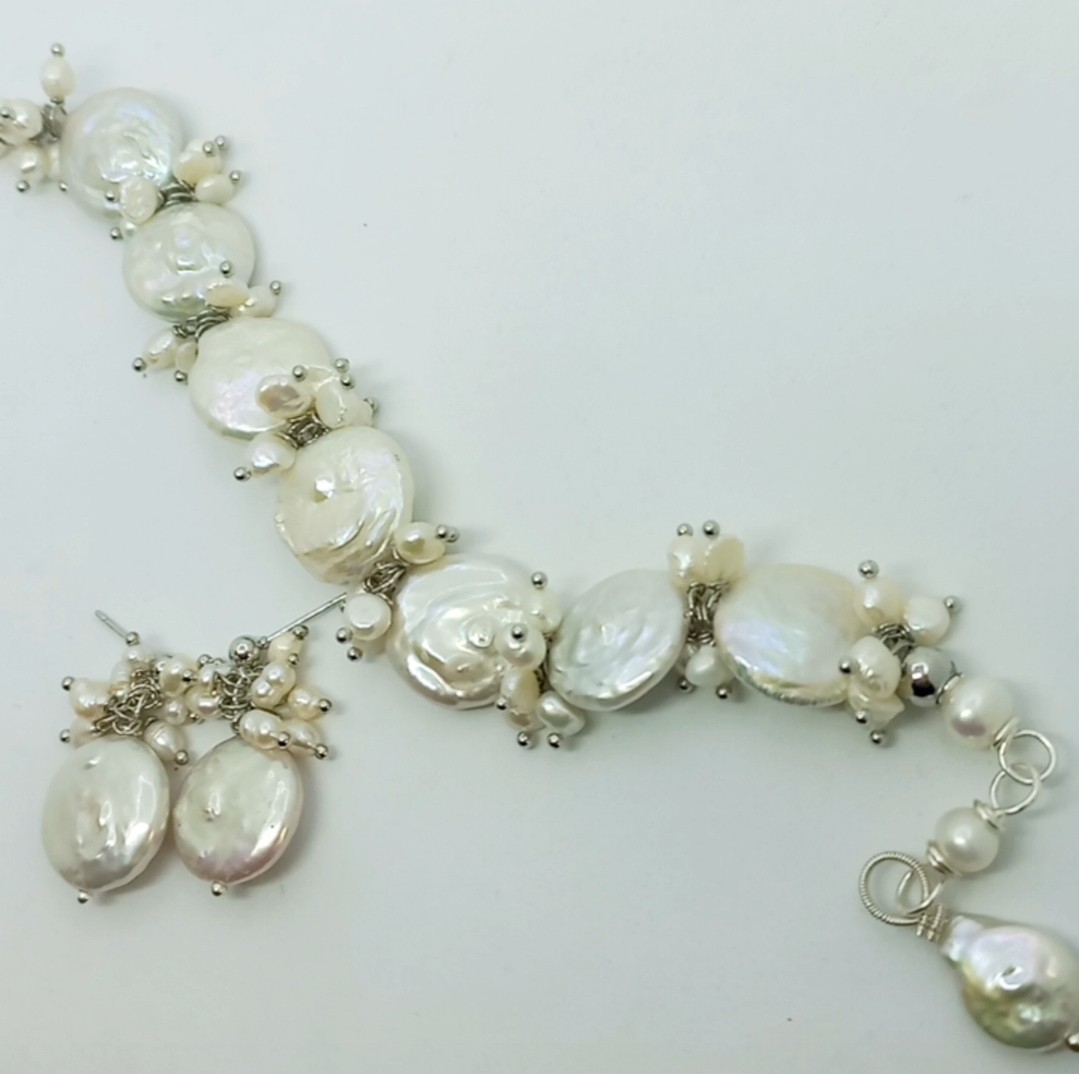 Sibelce 2096 Doğal Disk İnci El Yapımı Bileklik