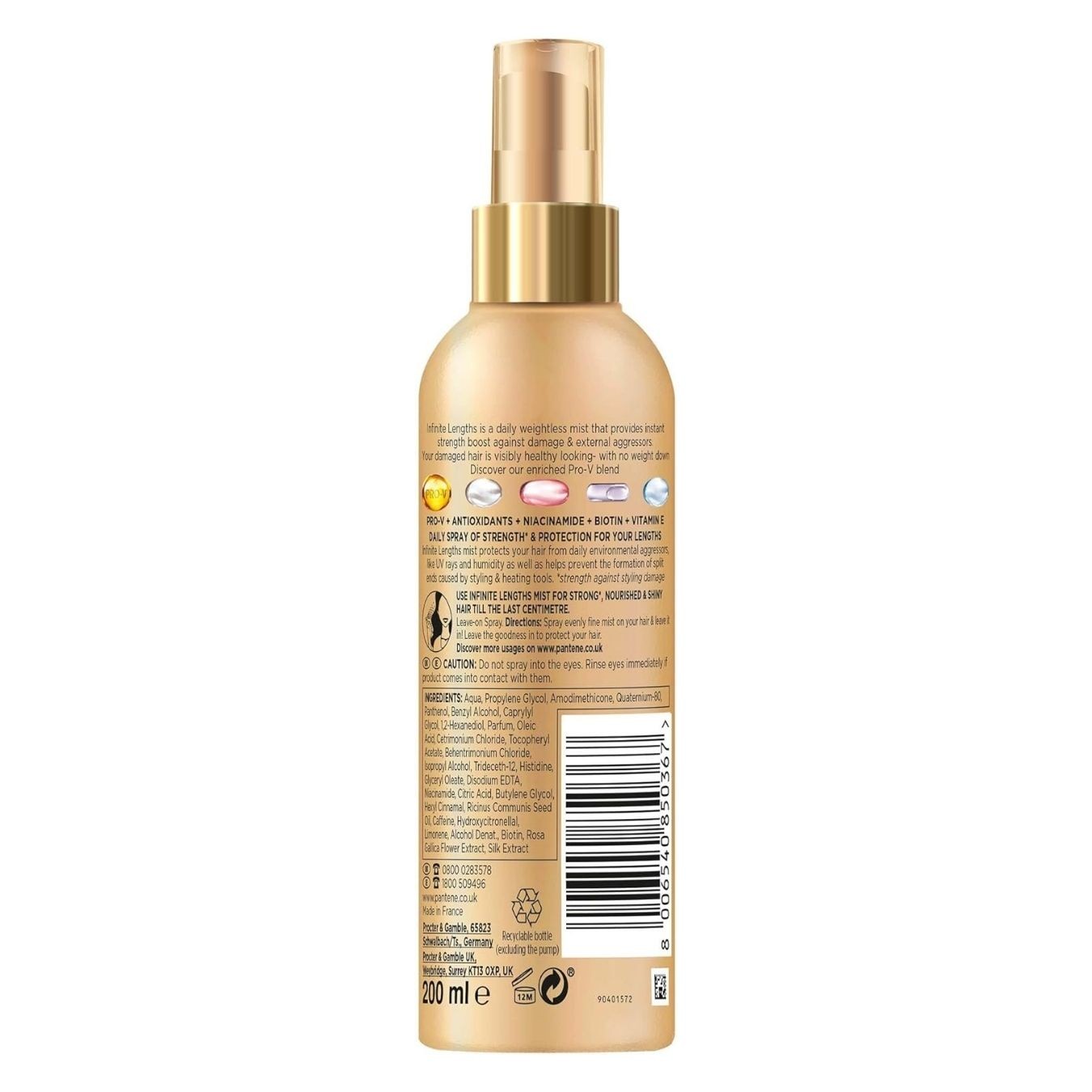 PANTENE Infinite Lengths Günlük Güçlendirici Saç Spreyi 200 ml