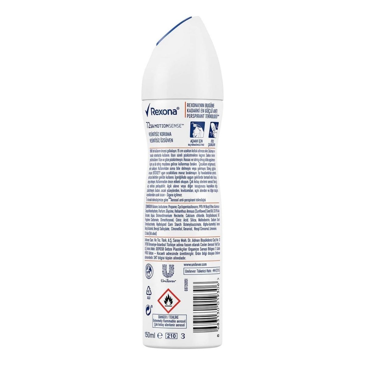 Rexona Kadın Sprey Deodorant Şeftali & Limon Otu 72 Saat Kesintisiz Üstün Koruma 150 ml