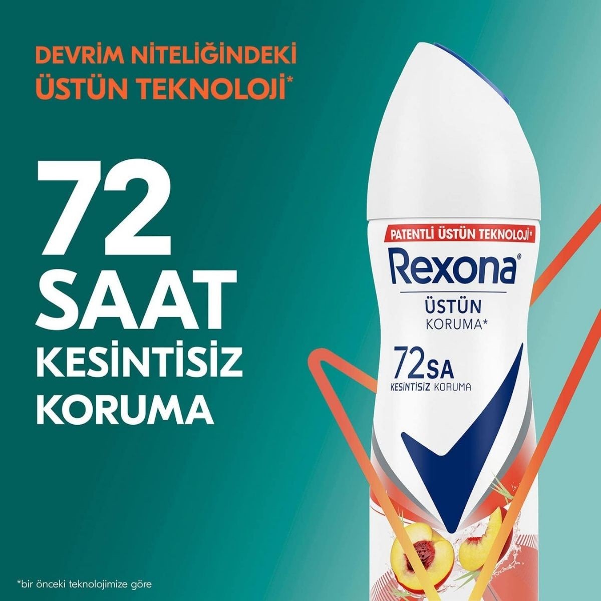 Rexona Kadın Sprey Deodorant Şeftali & Limon Otu 72 Saat Kesintisiz Üstün Koruma 150 ml