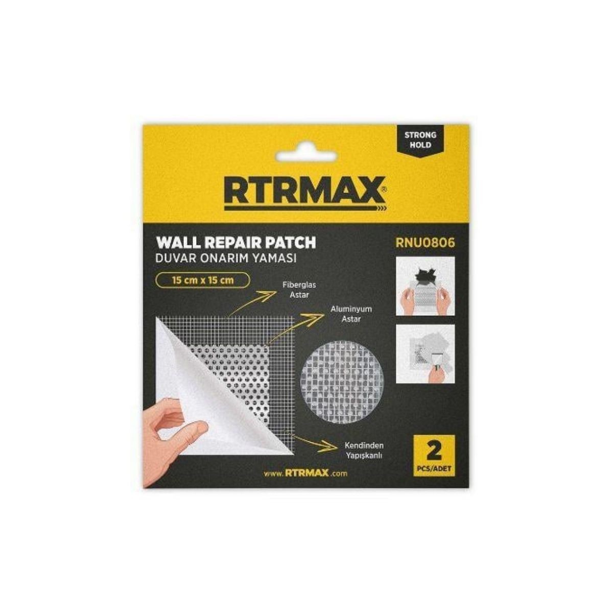 Rtrmax RNU0806 Duvar Yaması 15x15 Cm 2'li Paket